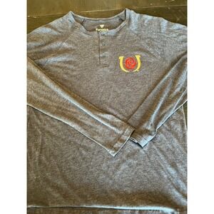Fanatics Rose Derby‎ Henley Long Sleeve Shirt Mens,Horseshoe and Rose Graphic